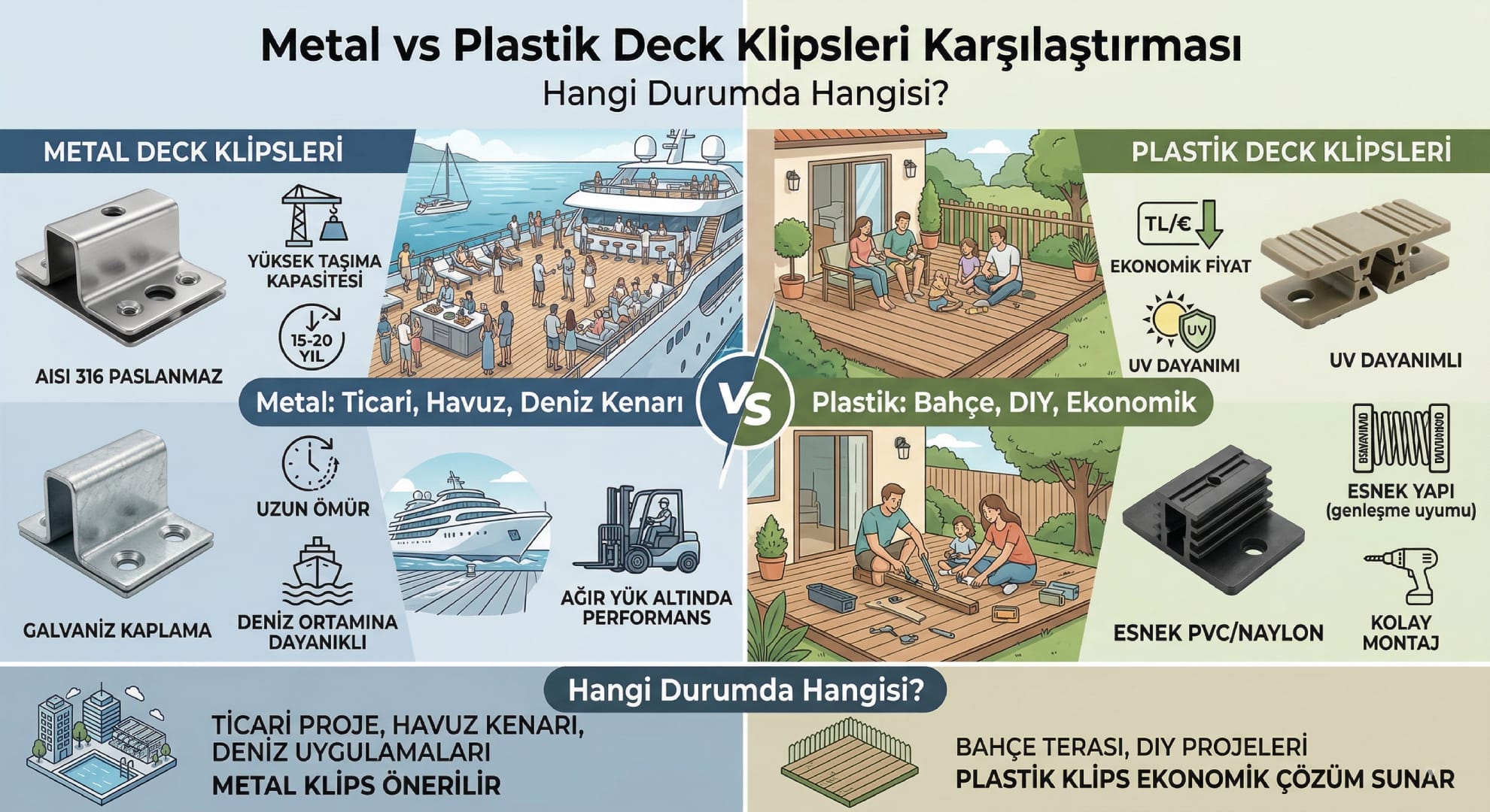 Metal vs Plastic Deck Clips Comparison