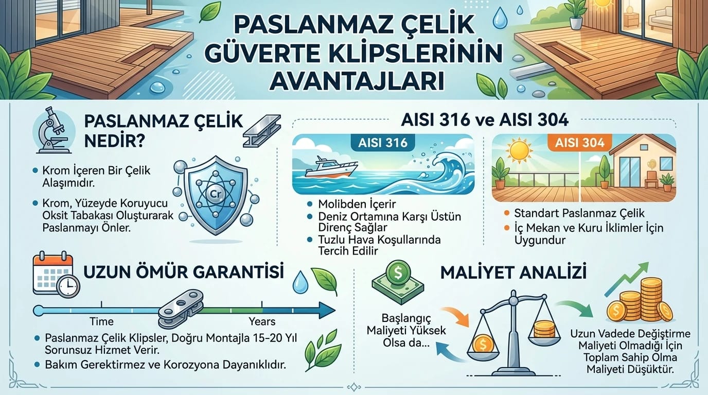 Paslanmaz Çelik Deck Klipslerinin Avantajları