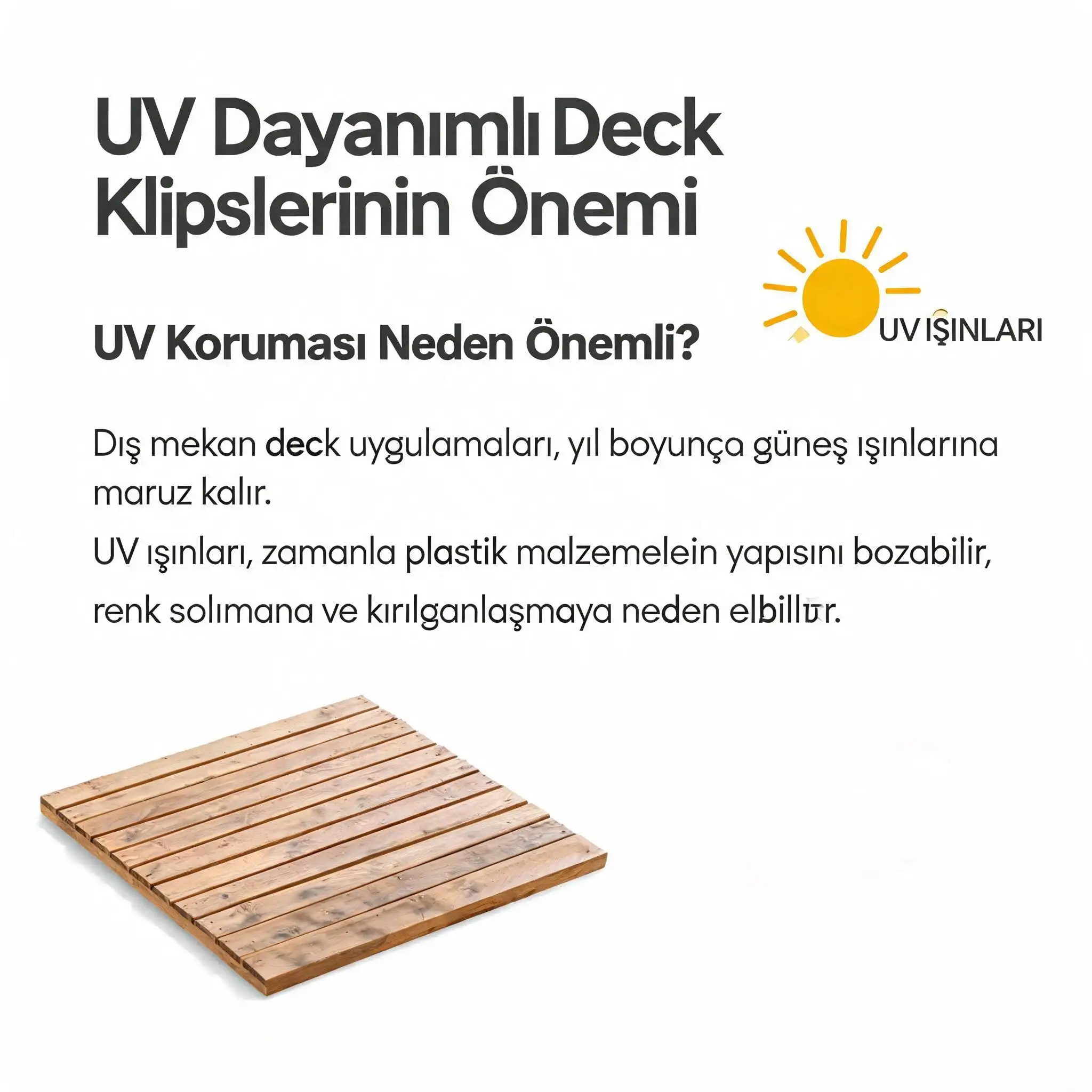 UV Dayanımlı Deck Klipslerinin Önemi